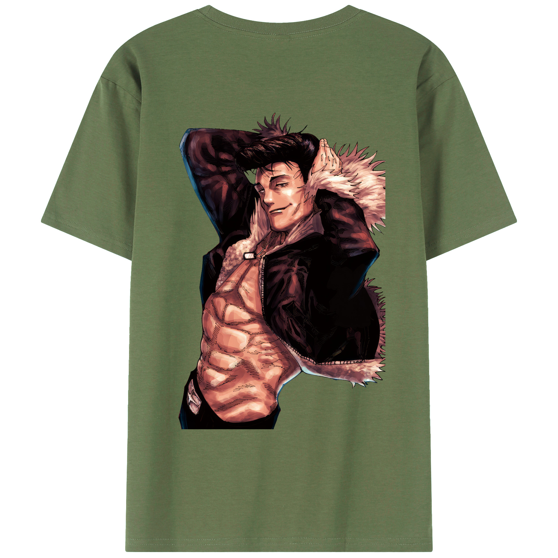 （画像用） 呪術廻戦 Jujutsu Kaisen 綿100％ メンズ半袖Tシャツ（バックプリント） 通気性